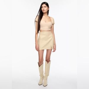 Wilfred patio mini skirt in flax beige